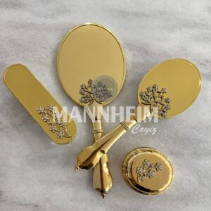 Luks Gold Ağaçlı Ayna Tarak Seti